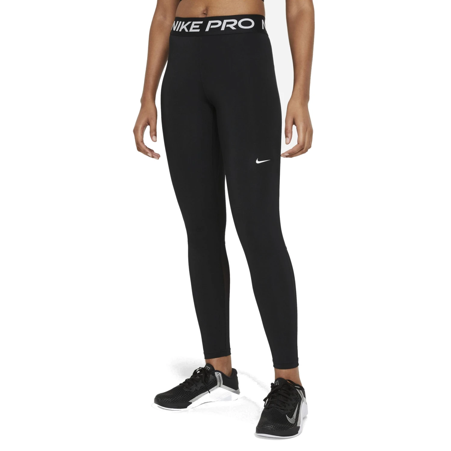 Nike Pro Mid-Rise Tights Dames - Zwart/wit CZ9779-010 6 Nike Pro Mid-Rise Tights Dames - Zwart/wit CZ9779-010 - Afbeelding 6