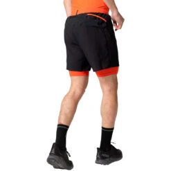 Odlo X-Alp 6 Inch Trailrunningshort 2-in-1 Heren - Black - Saxony Blue -Sportwinkel odlo mens x alp 6 inch trail running shorts black firelight 4 1409572 1472009