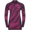 Odlo Blackcomb Eco Dames Basislaag Met Halve Rits - Festival Fuchsia - Space Dye
