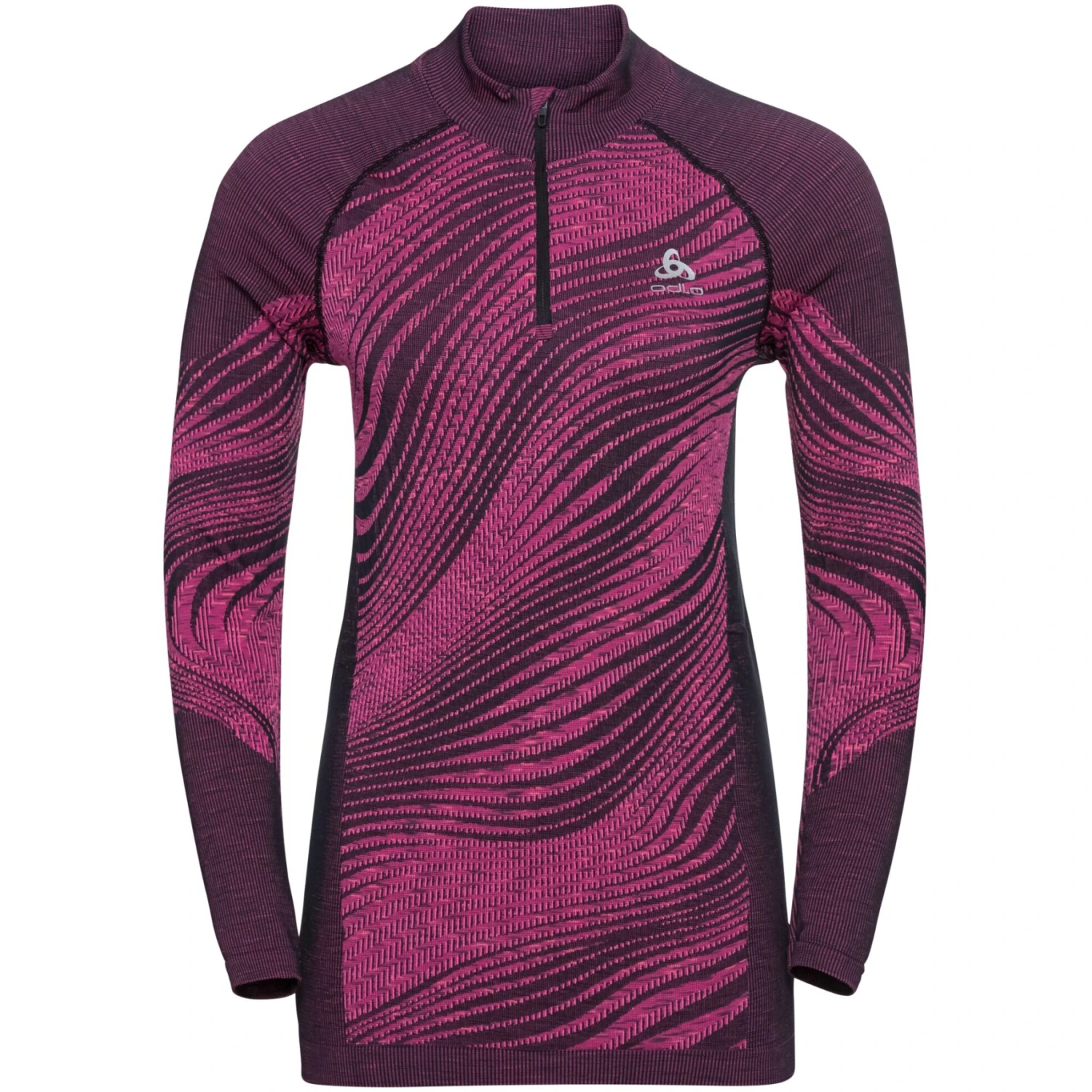Odlo Blackcomb Eco Dames Basislaag Met Halve Rits - Festival Fuchsia - Space Dye 1 Odlo Blackcomb Eco Dames Basislaag Met Halve Rits - Festival Fuchsia - Space Dye