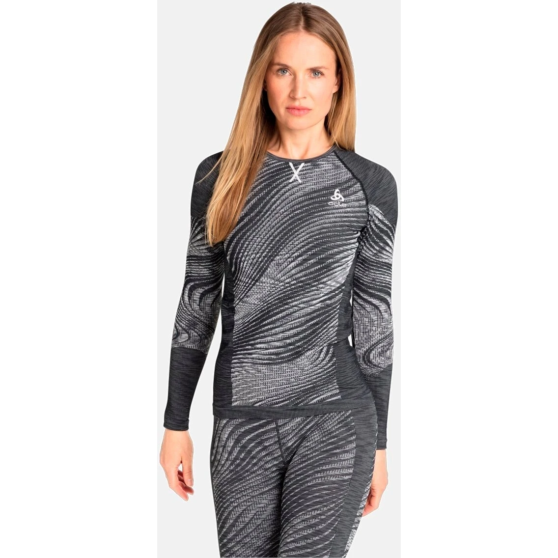 Odlo Blackcomb Eco Dameshemd Met Lange Mouwen - Black - Space Dye 3 Odlo Blackcomb Eco Dameshemd Met Lange Mouwen - Black - Space Dye - Afbeelding 3