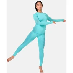 Odlo Performance Warm Hemd Met Lange Mouwen Dames - Blue Wing Teal - Polynya -Sportwinkel odlo womens performance warm eco long sleeve baselayer blue wing teal polynya 4 1328149