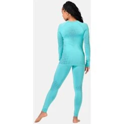 Odlo Performance Warm Hemd Met Lange Mouwen Dames - Blue Wing Teal - Polynya -Sportwinkel odlo womens performance warm eco long sleeve baselayer blue wing teal polynya 5 1328150
