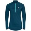 Odlo Zeroweight Half-Zip Shirt Met Lange Mouwen Dames - Blue Wing Teal - Polynya