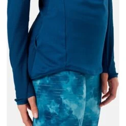 Odlo Zeroweight Half-Zip Shirt Met Lange Mouwen Dames - Blue Wing Teal - Polynya -Sportwinkel odlo womens zeroweight mid layer running half zip shirt blue wing teal polynya 4 1328543