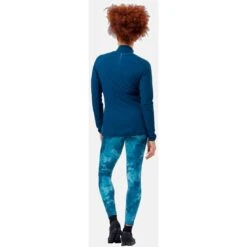 Odlo Zeroweight Half-Zip Shirt Met Lange Mouwen Dames - Blue Wing Teal - Polynya -Sportwinkel odlo womens zeroweight mid layer running half zip shirt blue wing teal polynya 6 1328545