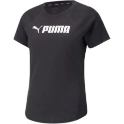 Puma Fit Logo T-Shirt Dames - Puma Black-Puma White