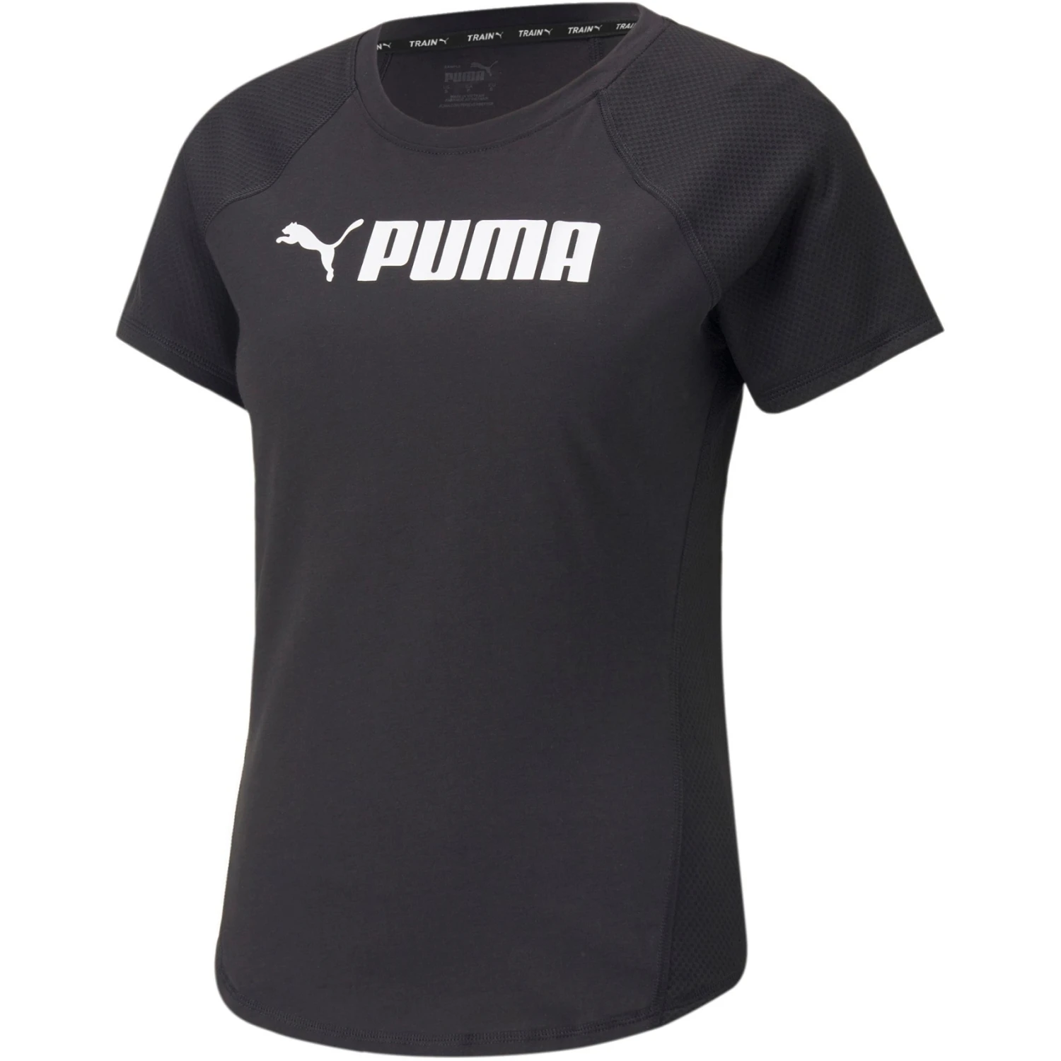 Puma Fit Logo T-Shirt Dames - Puma Black-Puma White 1 Puma Fit Logo T-Shirt Dames - Puma Black-Puma White