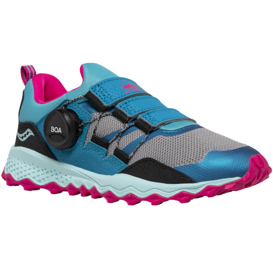 Saucony Peregrine 12 Shield Boa Meisjes Hardloopschoenen - Turq/pink 2 Saucony Peregrine 12 Shield Boa Meisjes Hardloopschoenen - Turq/pink - Afbeelding 2