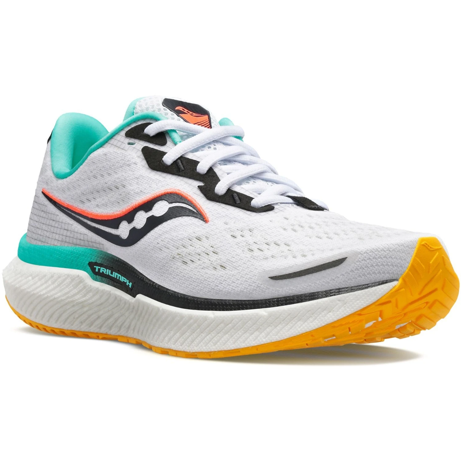 Saucony Triumph 19 Women's Running Shoes - White/black/vizi 2 Saucony Triumph 19 Women's Running Shoes - White/black/vizi - Afbeelding 2