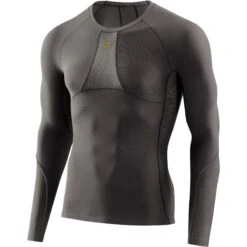 SKINS 5-Series Top Shirt Met Lange Mouwen - Charcoal -Sportwinkel skins 5 series top long sleeve charcoal 1 1390850