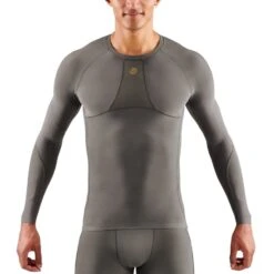 SKINS 5-Series Top Shirt Met Lange Mouwen - Charcoal
