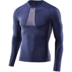 SKINS 5-Series Top Shirt Met Lange Mouwen - Navy Blue -Sportwinkel skins 5 series top long sleeve navy blue 1 1393481