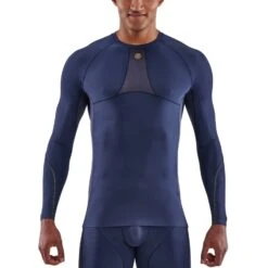 SKINS 5-Series Top Shirt Met Lange Mouwen - Navy Blue