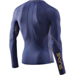 SKINS 5-Series Top Shirt Met Lange Mouwen - Navy Blue -Sportwinkel skins 5 series top long sleeve navy blue 2 1393482