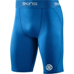 SKINS 1-Series Half Tights - Bright Blue -Sportwinkel skins compression 1 series half tights bright blue 1 1131215