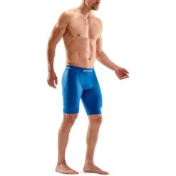 SKINS 1-Series Half Tights - Bright Blue -Sportwinkel skins compression 1 series half tights bright blue 5 1131218