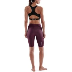 SKINS Compression 3-Series Fitness Half Tights Dames - Burgundy -Sportwinkel skins compression 3 series women half tights burgundy 2 941757