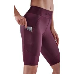 SKINS Compression 3-Series Fitness Half Tights Dames - Burgundy -Sportwinkel skins compression 3 series women half tights burgundy 4 941759