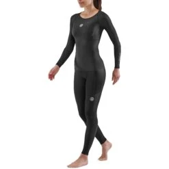 SKINS 3-Series Dames Shirt Met Lange Mouwen - Zwart -Sportwinkel skins compression 3 series women long sleeve top black 4 941779