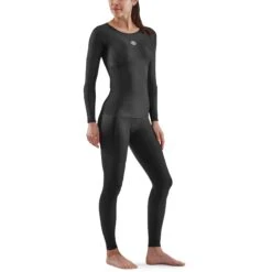 SKINS 3-Series Dames Shirt Met Lange Mouwen - Zwart -Sportwinkel skins compression 3 series women long sleeve top black 5 941780
