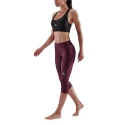 SKINS Compression 3-Series Thermal 3/4 Tights Women - Burgundy -Sportwinkel skins compression 3 series women thermal 3 4 tights burgundy 3 892946