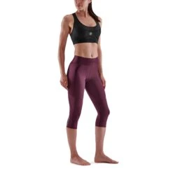 SKINS Compression 3-Series Thermal 3/4 Tights Women - Burgundy -Sportwinkel skins compression 3 series women thermal 3 4 tights burgundy 4 892947