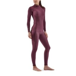 SKINS Compression 3-Series Thermoshirt Dames - Burgundy -Sportwinkel skins compression 3 series women thermal long sleeve top burgundy 4 892898