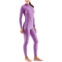 SKINS Compression 3-Series Thermoshirt Dames - Amethyst -Sportwinkel skins compression 3 series womens thermal long sleeve top amethyst 1 1067604