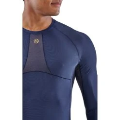 SKINS 5-Series Top Shirt Met Lange Mouwen - Navy Blue -Sportwinkel skins compression 5 series men top long sleeve navy blue 5 893706