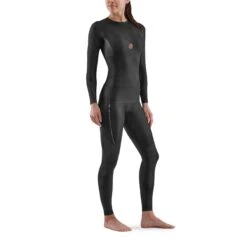 SKINS 5-Series Dames Shirt Met Lange Mouwen - Zwart -Sportwinkel skins compression 5 series women top long sleeve black 4 894134