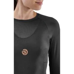 SKINS 5-Series Dames Shirt Met Lange Mouwen - Zwart -Sportwinkel skins compression 5 series women top long sleeve black 5 894135