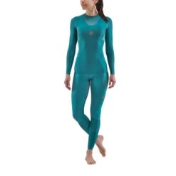 SKINS Compression 5-Series Shirt Met Lange Mouwen Dames - Teal -Sportwinkel skins compression 5 series women top long sleeve teal 2 894144