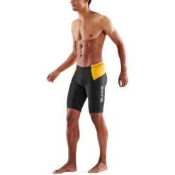 SKINS TRI Brand Short - Black/Zest -Sportwinkel skins tri brand half tights black zest 4 1231855