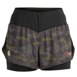 Sportful Doro Cardio Fitness-Short Dames - 002 Dark Gray/yellow