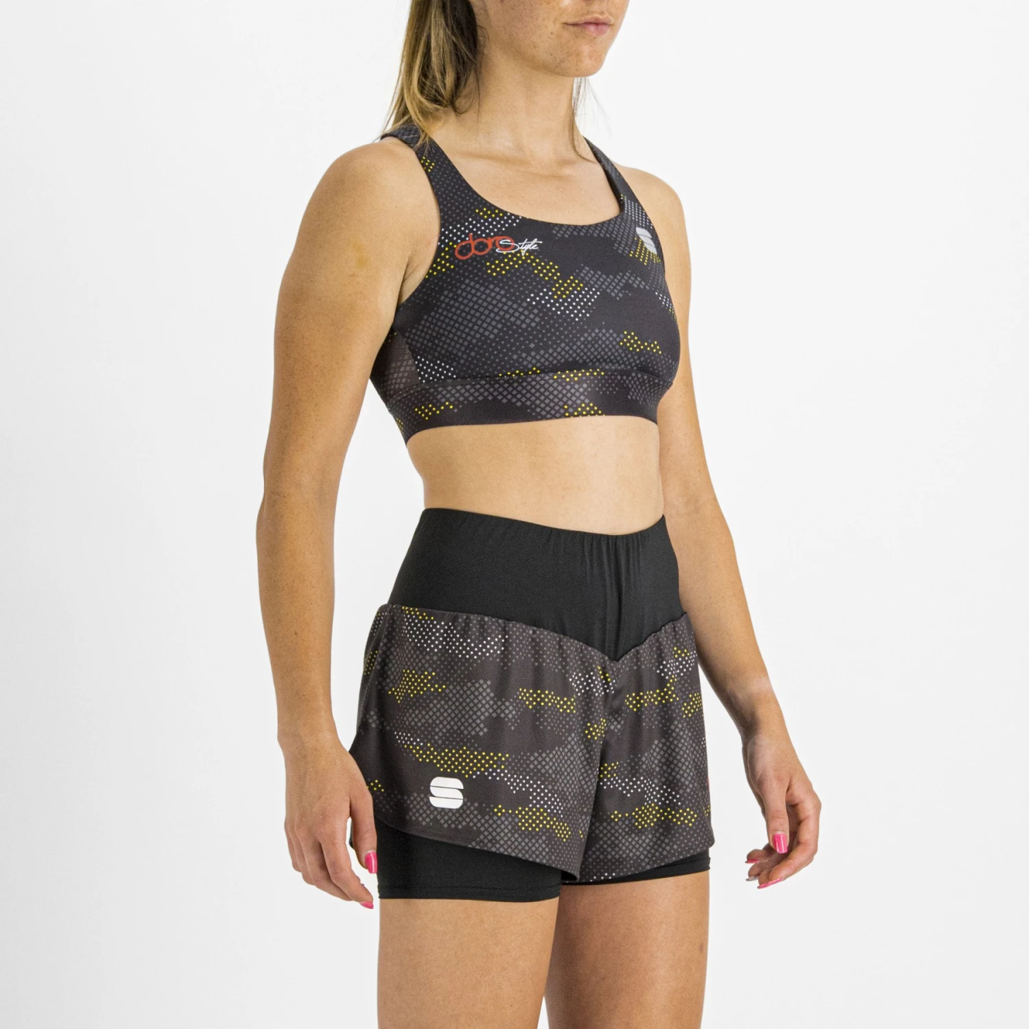 Sportful Doro Cardio Fitness-Short Dames - 002 Dark Gray/yellow 4 Sportful Doro Cardio Fitness-Short Dames - 002 Dark Gray/yellow - Afbeelding 4