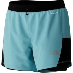 The North Face 2-in-1 Short Dames - Reef Waters/TNF Black -Sportwinkel the north face womens 2 in 1 shorts reef waters tnf black 2 1452421