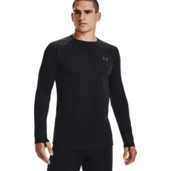 Under Armour UA Base 3.0 Shirt Met Ronde Hals Heren - Zwart / Pitch Gray