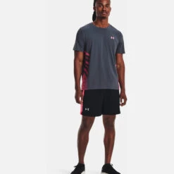 Under Armour UA Iso-Chill Laser Heat T-Shirt Heren - Downpour Gray/Pink Shock/Reflective -Sportwinkel under armour mens ua iso chill laser heat short sleeve downpour gray pink shock reflective 5 1456297