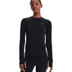 Under Armour UA Base 2.0 Crew Shirt Met Lange Mouwen Dames - Zwart / Pitch Gray