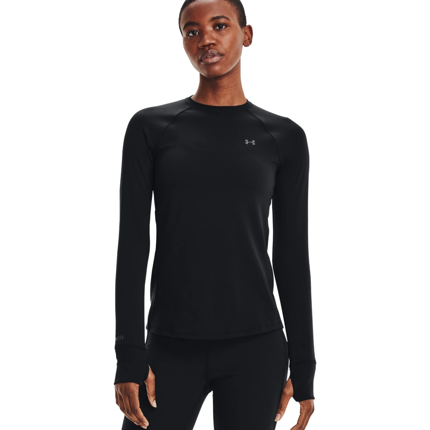 Under Armour UA Base 2.0 Crew Shirt Met Lange Mouwen Dames - Zwart / Pitch Gray 1 Under Armour UA Base 2.0 Crew Shirt Met Lange Mouwen Dames - Zwart / Pitch Gray