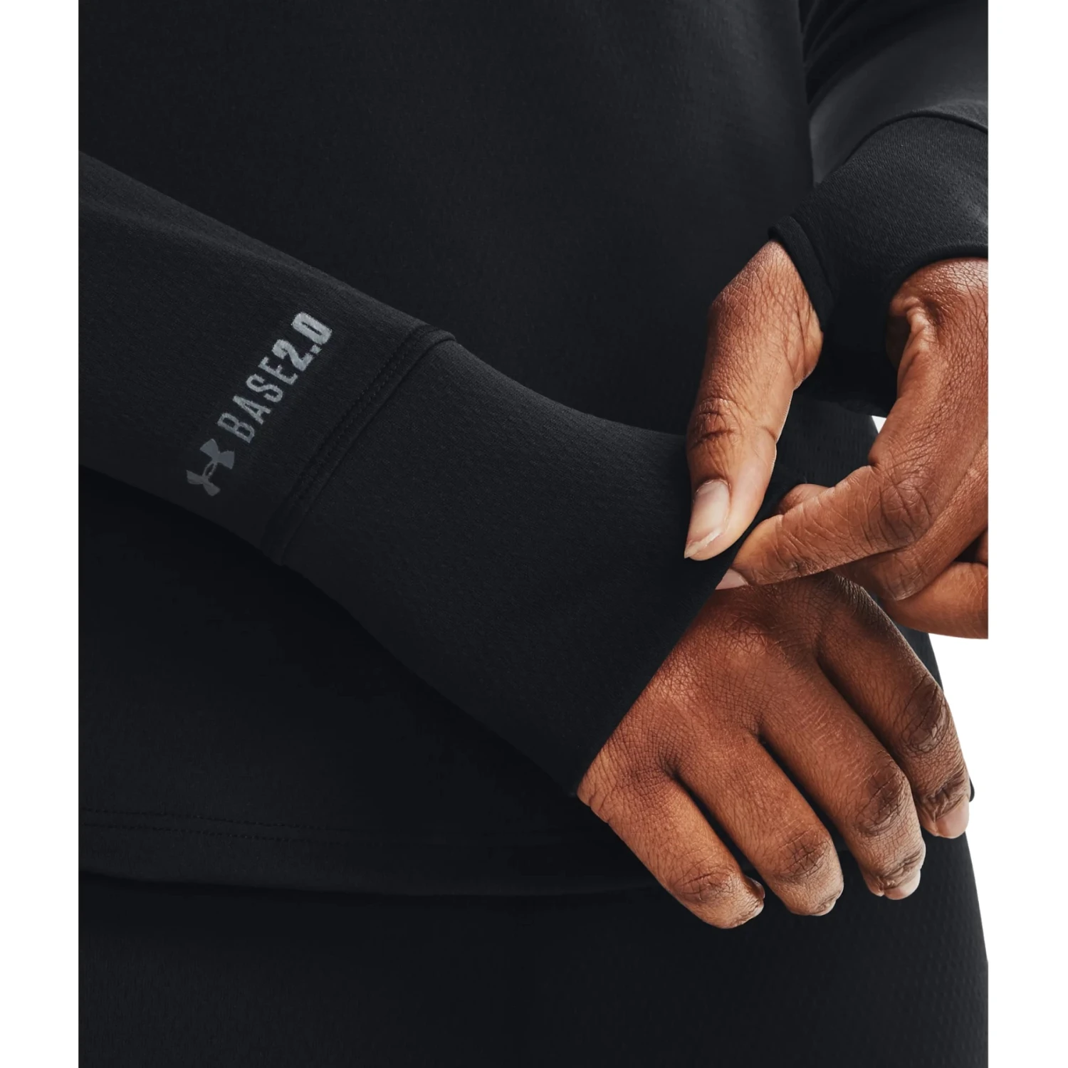 Under Armour UA Base 2.0 Crew Shirt Met Lange Mouwen Dames - Zwart / Pitch Gray 5 Under Armour UA Base 2.0 Crew Shirt Met Lange Mouwen Dames - Zwart / Pitch Gray - Afbeelding 5