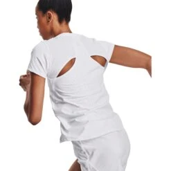 Under Armour UA Iso-Chill 200 Laser T-Shirt Dames - Wit/Wit/Reflective -Sportwinkel under armour womens ua iso chill 200 laser t shirt white white reflective 4 1160167