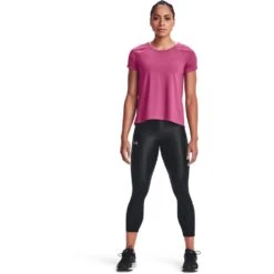 Under Armour UA Iso-Chill Run T-Shirt Dames - Pink Quartz/Pink Quartz/Halo Gray -Sportwinkel under armour womens ua iso chill run short sleeve pink quartz pink quartz halo gray 8 958325