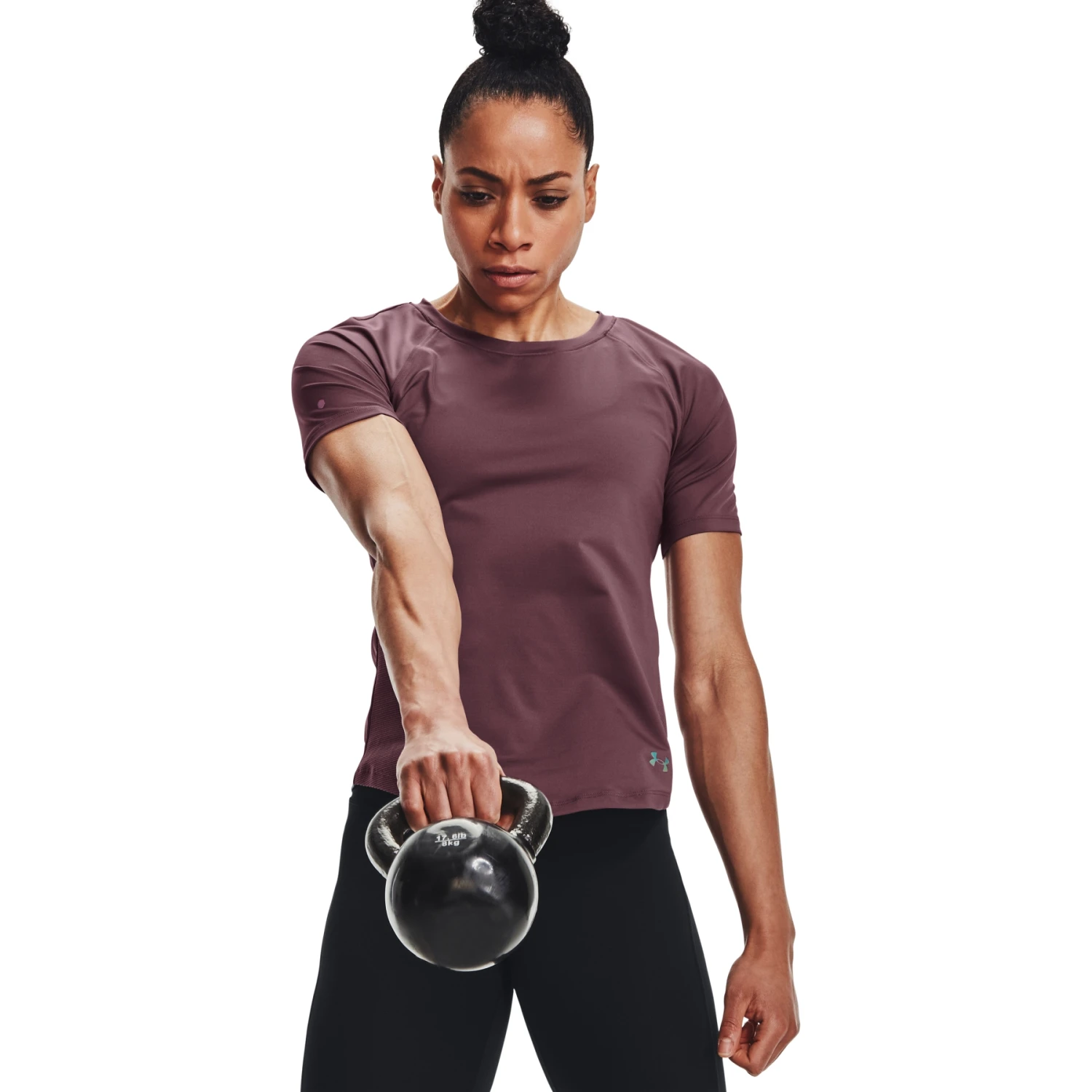 Under Armour UA Rush™ Mesh T-Shirt Dames - Ash Plum/Metallic Silver 6 Under Armour UA Rush™ Mesh T-Shirt Dames - Ash Plum/Metallic Silver - Afbeelding 6