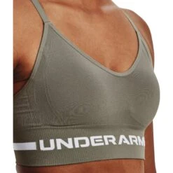 Under Armour UA Seamless Low Long Sport-BH Dames - Grove Green/Wit -Sportwinkel under armour womens ua seamless low long sports bra grove green white 11 1527578