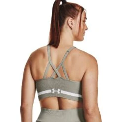 Under Armour UA Seamless Low Long Sport-BH Dames - Grove Green/Wit -Sportwinkel under armour womens ua seamless low long sports bra grove green white 6 1527573