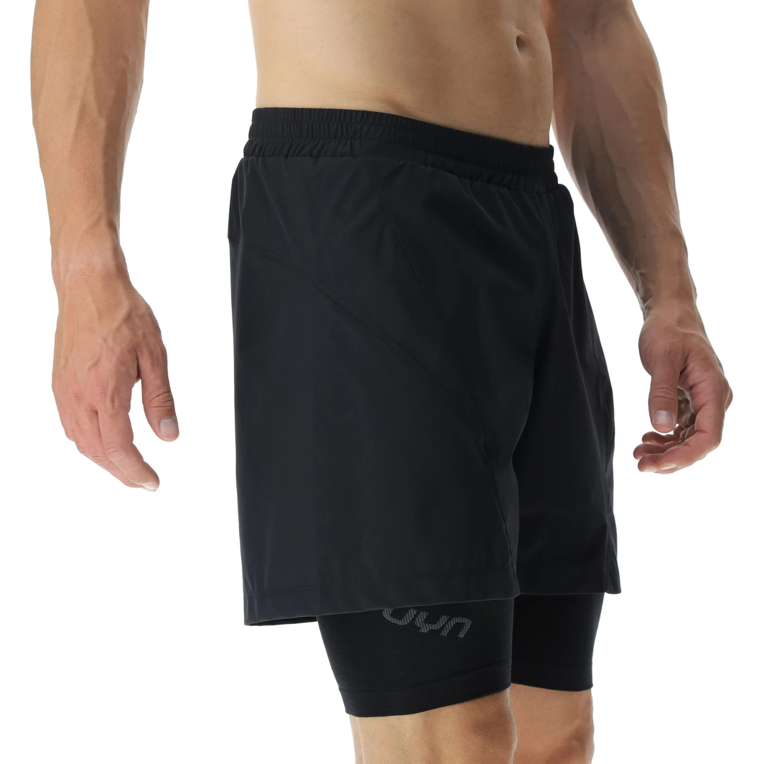 UYN Running Exceleration Performance 2in1 Shorts Heren - Black/Cloud 4 UYN Running Exceleration Performance 2in1 Shorts Heren - Black/Cloud - Afbeelding 4