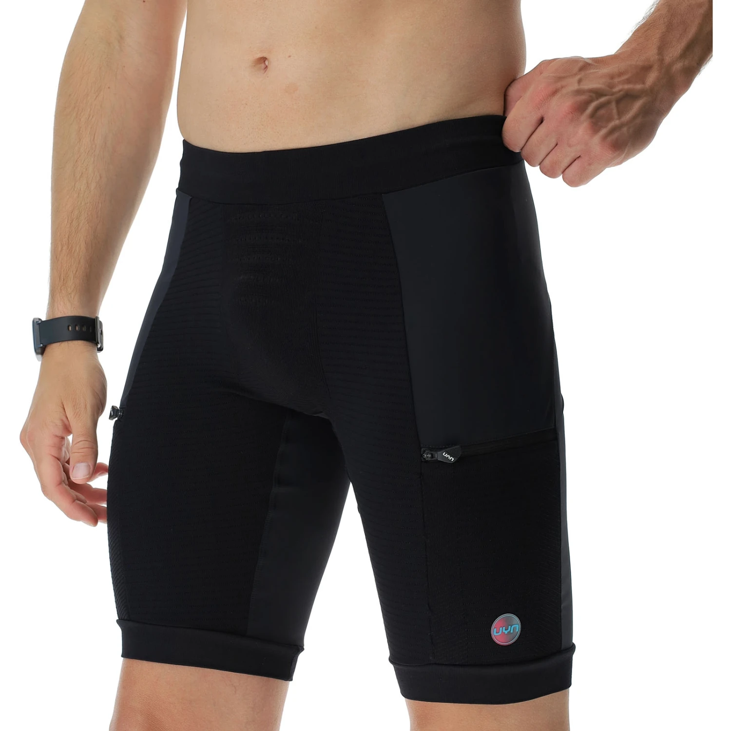 UYN Strides Running Shorts - Zwart/Zwart 3 UYN Strides Running Shorts - Zwart/Zwart - Afbeelding 3